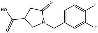 1-(3,4-Difluorobenzyl)-5-oxopyrrolidine-3-carboxylic acid, 1293039-32-3, 结构式