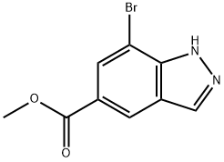 7-ブロモ-1H-インダゾール-5-カルボン酸メチル 化学構造式