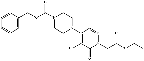 Benzyl 4-[5-chloro-1-(2-ethoxy-2-oxoethyl)-6-oxo-1,6-dihydropyridazin-4-yl]piperazine-1-carboxylate 结构式