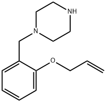 1-[2-(アリルオキシ)ベンジル]ピペラジン 化学構造式