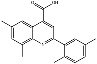 2-(2,5-二甲基苯基)-6,8-二甲基-喹啉-4-羧酸, 438228-75-2, 结构式