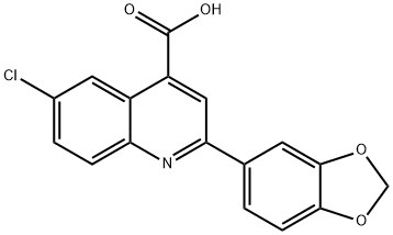 2-(1,3-ベンゾジオキソール-5-イル)-6-クロロキノリン-4-カルボン酸 化学構造式