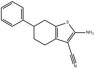 2-氨基-6-苯基-4,5,6,7-四氢苯并噻吩-3-甲腈, 37071-21-9, 结构式