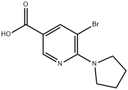 5-溴-6-吡咯-1-基-烟酸,1187930-16-0,结构式