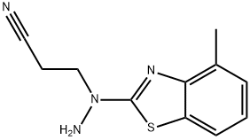 3-[1-(4-methyl-1,3-benzothiazol-2-yl)hydrazino]propanenitrile Structure