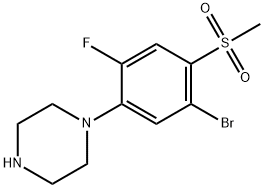 1-[(2-Fluoro-5-bromo-4-methylsulfonyl)phenyl]-piperazine,1020722-16-0,结构式