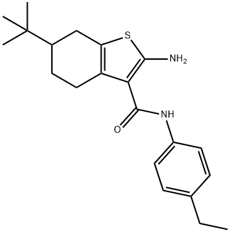 2-氨基-6-叔丁基-N-(4-乙基苯基)-4,5,6,7-四氢苯并噻吩-3-甲酰胺 结构式