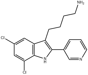 4-(5,7-Dichloro-2-pyridin-3-yl-1H-indol-3-yl)-butan-1-amine Structure