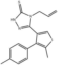 4-Allyl-5-[5-methyl-4-(4-methylphenyl)thien-3-yl]-4H-1,2,4-triazole-3-thiol 化学構造式