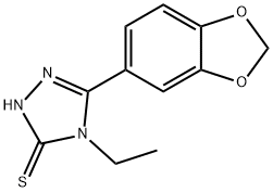 5-(1,3-Benzodioxol-5-yl)-4-ethyl-4H-1,2,4-triazole-3-thiol,77803-45-3,结构式