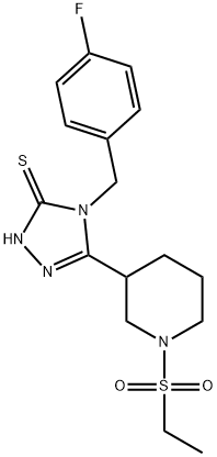 5-[1-(Ethylsulfonyl)piperidin-3-yl]-4-(4-fluorobenzyl)-4H-1,2,4-triazole-3-thiol 结构式