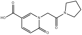 6-oxo-1-[2-oxo-2-(pyrrolidin-1-yl)ethyl]-1,6-dihydropyridine-3-carboxylic acid 结构式