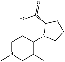 1-(1,3-Dimethylpiperidin-4-yl)pyrrolidine-2-carboxylic  acid 结构式