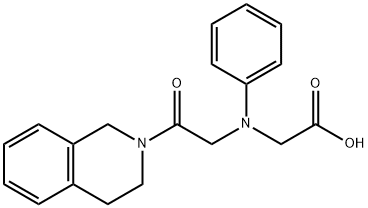 [[2-(3,4-dihydroisoquinolin-2(1H)-yl)-2-oxoethyl](phenyl)amino]acetic acid 化学構造式