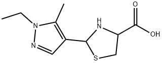 2-(1-ethyl-5-methyl-1H-pyrazol-4-yl)-1,3-thiazolidine-4-carboxylic acid|
