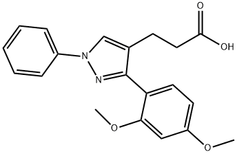 3-[3-(2,4-dimethoxyphenyl)-1-phenyl-1H-pyrazol-4-yl]propanoic acid,1170524-97-6,结构式