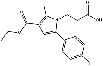 3-[3-(乙氧羰基)-5-(4-氟苯基)-2-甲基-1H-吡咯-1-基]丙酸 结构式