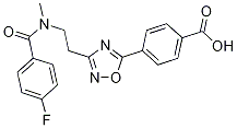 4-(3-{2-[(4-fluorobenzoyl)(methyl)amino]ethyl}-1,2,4-oxadiazol-5-yl)benzoic acid 结构式