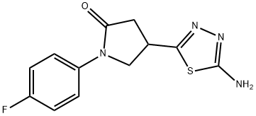 4-(5-amino-1,3,4-thiadiazol-2-yl)-1-(4-fluorophenyl)pyrrolidin-2-one 结构式