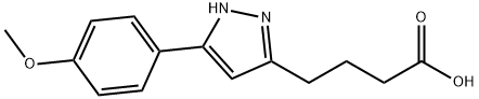 4-[5-(4-甲氧苯基)-1H-吡唑-3-基]丁酸 结构式