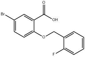 5-bromo-2-[(2-fluorobenzyl)oxy]benzoic acid 化学構造式