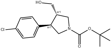 tert-butyl (3R,4S)-3-(4-chlorophenyl)-4-(hydroxymethyl)pyrrolidine-1-carboxylate Struktur