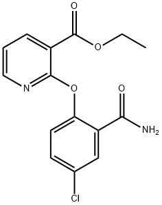 ethyl 2-[2-(aminocarbonyl)-4-chlorophenoxy]nicotinate Struktur