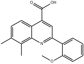 2-(2-甲氧苯基)-7,8-二甲基-喹啉-4-羧酸, 895966-42-4, 结构式