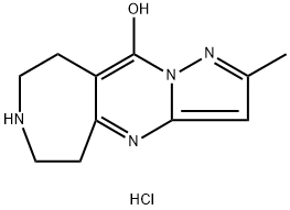 2-Methyl-6,7,8,9-tetrahydro-5H-1,4,7,10a-tetraaza-cyclohepta[f]inden-10-ol hydrochloride 化学構造式