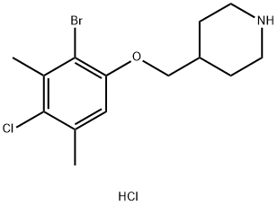 4-[(2-Bromo-4-chloro-3,5-dimethylphenoxy)methyl]-piperidine hydrochloride Structure
