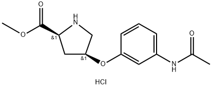 Methyl (2S,4S)-4-[3-(acetylamino)phenoxy]-2-pyrrolidinecarboxylate hydrochloride 结构式