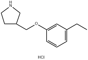 3-[(3-Ethylphenoxy)methyl]pyrrolidinehydrochloride Struktur