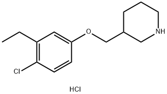 3-[(4-Chloro-3-ethylphenoxy)methyl]piperidinehydrochloride 化学構造式