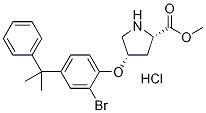 Methyl (2S,4S)-4-[2-bromo-4-(1-methyl-1-phenylethyl)phenoxy]-2-pyrrolidinecarboxylate hydrochloride 结构式