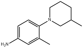 3-メチル-4-(3-メチル-1-ピペリジニル)アニリン 化学構造式