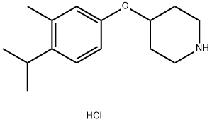 4-(4-Isopropyl-3-methylphenoxy)piperidinehydrochloride 化学構造式