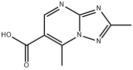 2,7-二甲基-[1,2,4]三唑并[1,5-A]嘧啶-6-羧酸, 108129-01-7, 结构式