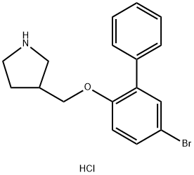 5-Bromo[1,1'-biphenyl]-2-yl 3-pyrrolidinylmethyl-ether hydrochloride Struktur