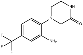 4-[2-Amino-4-(trifluoromethyl)phenyl]-2-piperazinone Structure