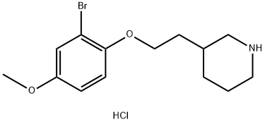 3-[2-(2-Bromo-4-methoxyphenoxy)ethyl]piperidinehydrochloride 结构式