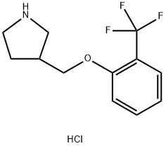 3-{[2-(Trifluoromethyl)phenoxy]methyl}pyrrolidinehydrochloride Structure