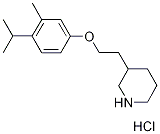 3-[2-(4-Isopropyl-3-methylphenoxy)ethyl]-piperidine hydrochloride 化学構造式