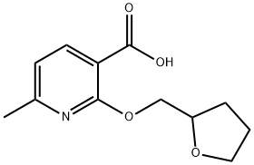 6-Methyl-2-(tetrahydro-2-furanylmethoxy)-nicotinic acid 结构式