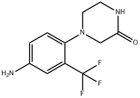 4-[4-Amino-2-(trifluoromethyl)phenyl]-2-piperazinone Struktur