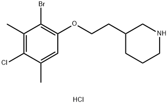 3-[2-(2-Bromo-4-chloro-3,5-dimethylphenoxy)ethyl]-piperidine hydrochloride,1219956-84-9,结构式