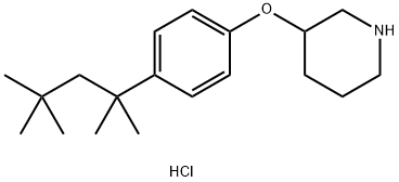 3-[4-(1,1,3,3-Tetramethylbutyl)phenoxy]piperidinehydrochloride Struktur