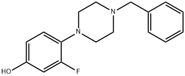 4-(4-Benzyl-1-piperazino)-3-fluorophenol Struktur