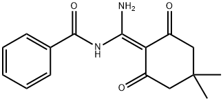 benzamide, N-[amino(4,4-dimethyl-2,6-dioxocyclohexylidene) 化学構造式