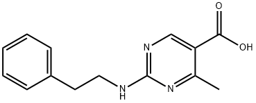 4-メチル-2-[(2-フェニルエチル)アミノ]ピリミジン-5-カルボン酸 化学構造式