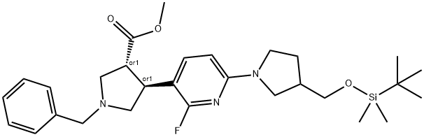 1228663-94-2 (t)-Methyl 1-benzyl-4-(6-(3-((tert-butyldimethyl-silyloxy)methyl)pyrrolidin-1-yl)-2-fluoropyridine